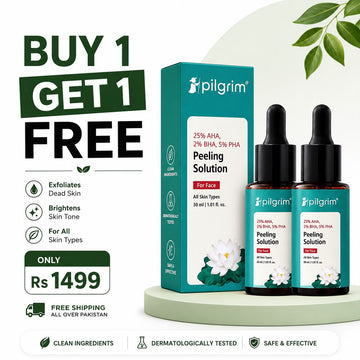 🔥 Buy 1 Get 1 FREE | Pilgrim 25% AHA + 2% BHA + 5% PHA Peeling Solution (2 × 30ml) – Tan Removal & Glass Skin Formula