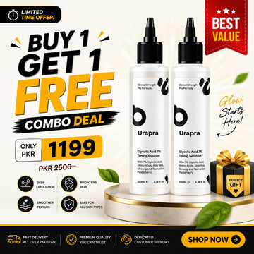 Buy 1 Get 1 FREE | Urapra Glycolic Acid 7% Toning Solution (2 × 240ml) – Brightening, Exfoliating & Glow Toner | Limited Time Offer